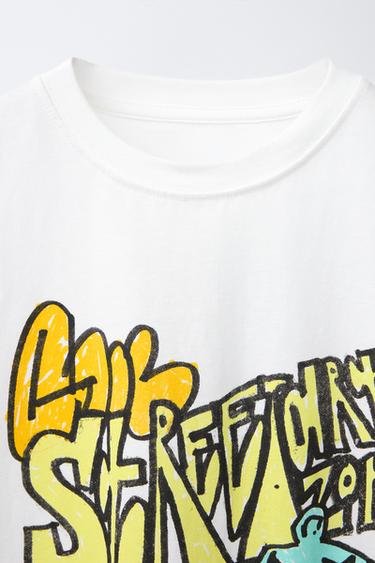 GRAFFITI PRINT T-SHIRT - Oyster-white by Zara - Image 2