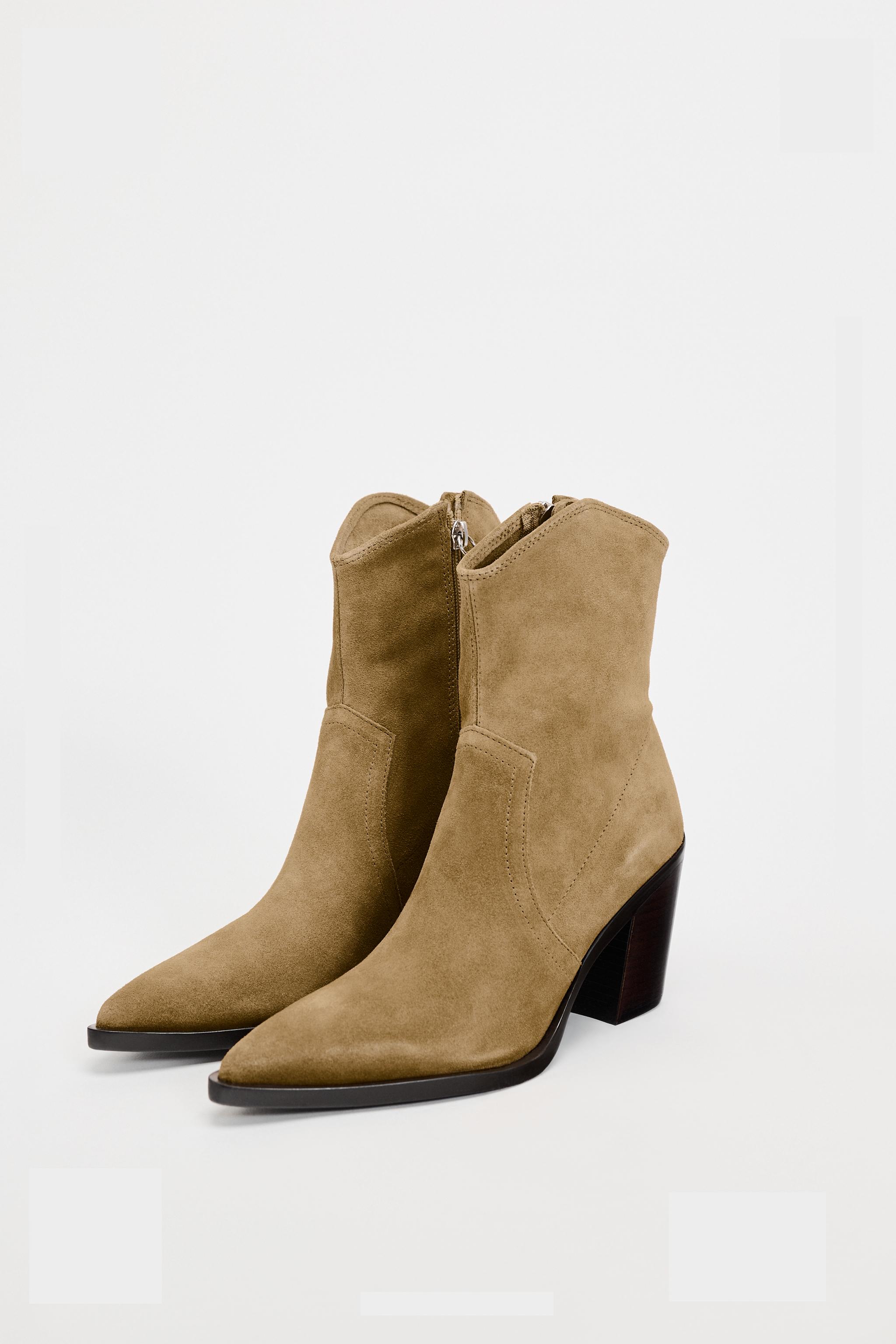 HEELED COWBOY ANKLE BOOTS - Sandy Brown | ZARA United States