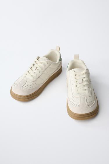 TENNIS EN CUIR PIEDS NUS - Blanc de Zara - Image 5