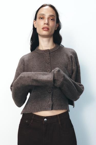 CHAQUETA PUNTO ABERTURAS - marrón vigoré de Zara