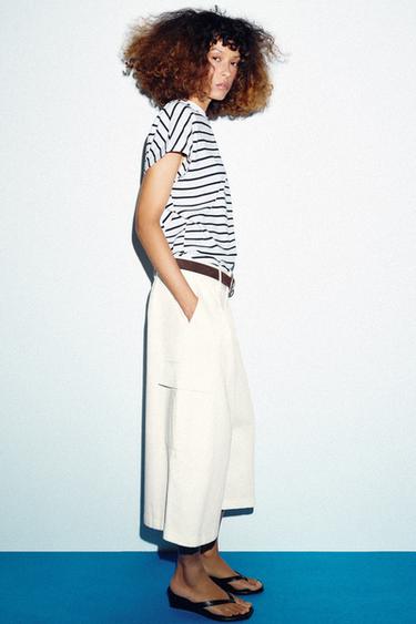 DROP SLEEVE T-SHIRT - striped by Zara - Image 2
