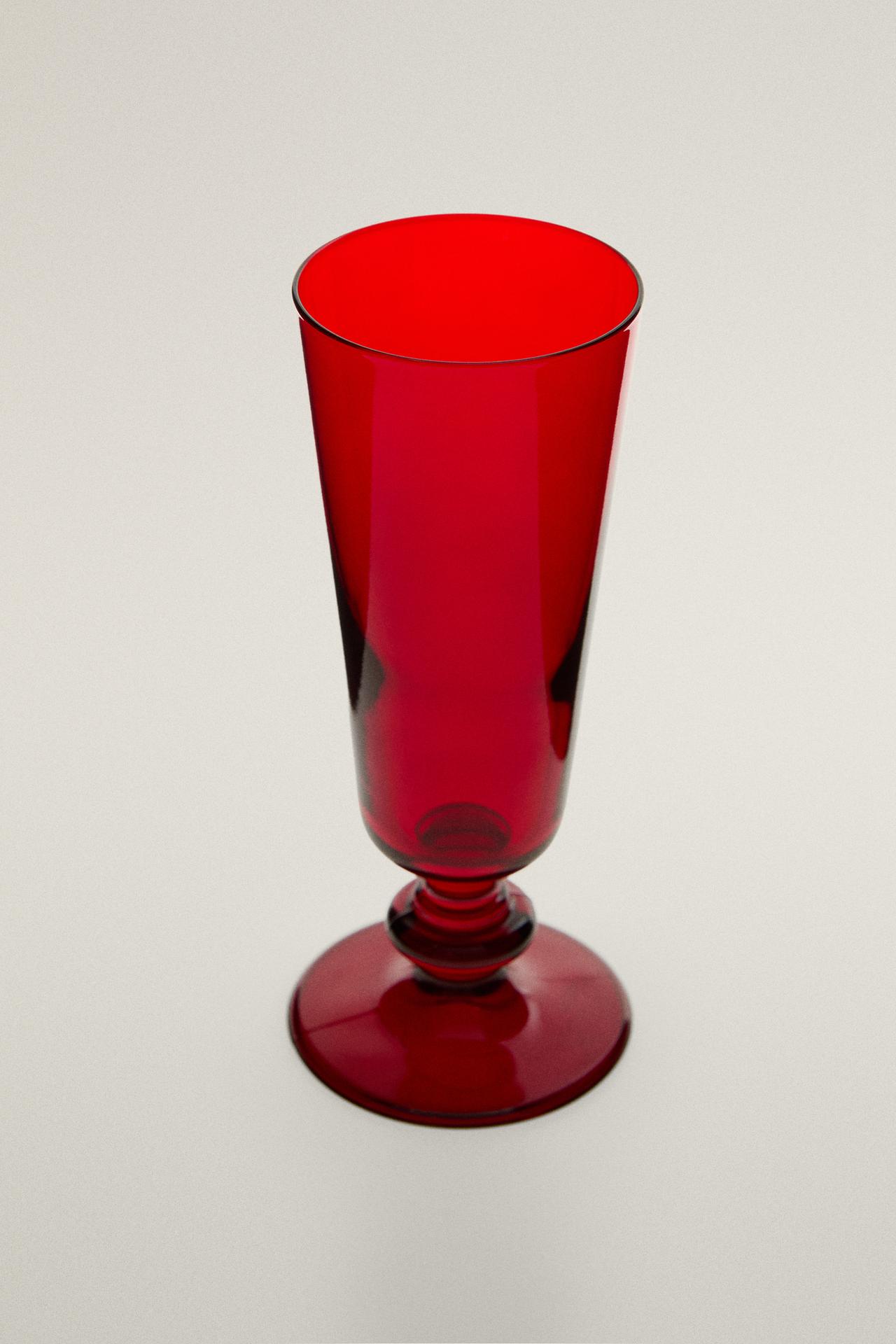 CHRISTMAS FLUTE GLASS — Red