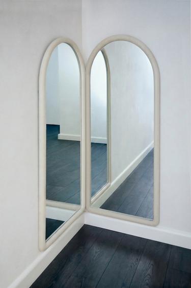 FULL LENGTH MIRROR WITH WOODEN ARCH - Cement by Zara