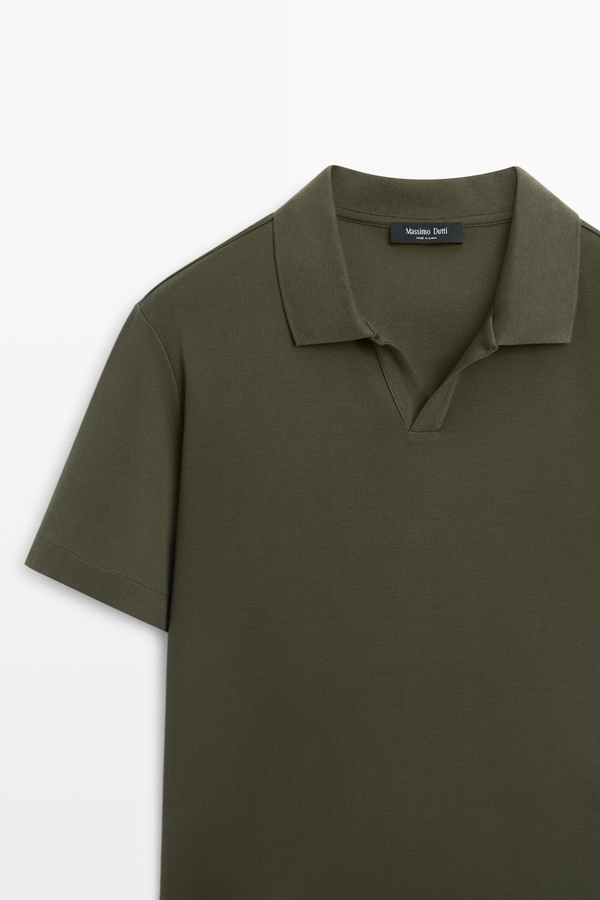 Short sleeve V-neck polo shirt