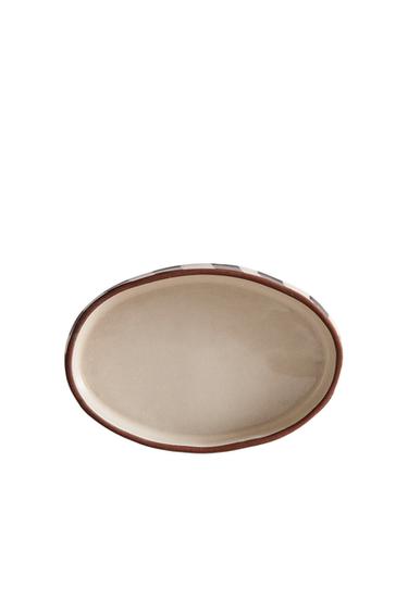 صحن صابون بني مخطط - بني الخاص بـ Zara