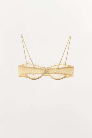 UNDERWIRED LACE BRA - Yellow by Zara - Image 3