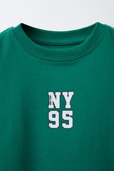 JOGGING SLOGAN T-SHIRT - Dark green by Zara - Image 2