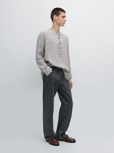 Chemise 100 % lin - Gris de Zara - Image 0