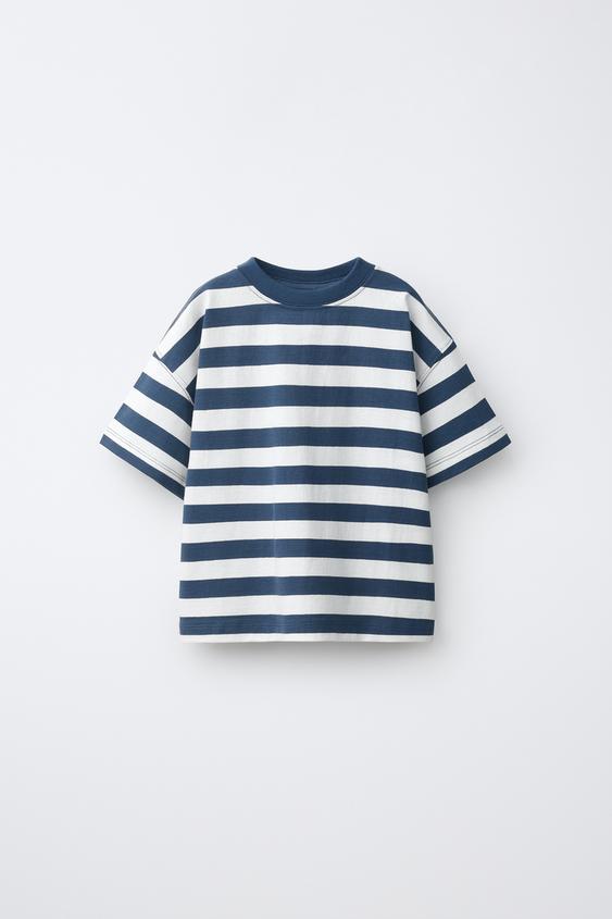STRIPED T-SHIRT - Blue by Zara - Image 0