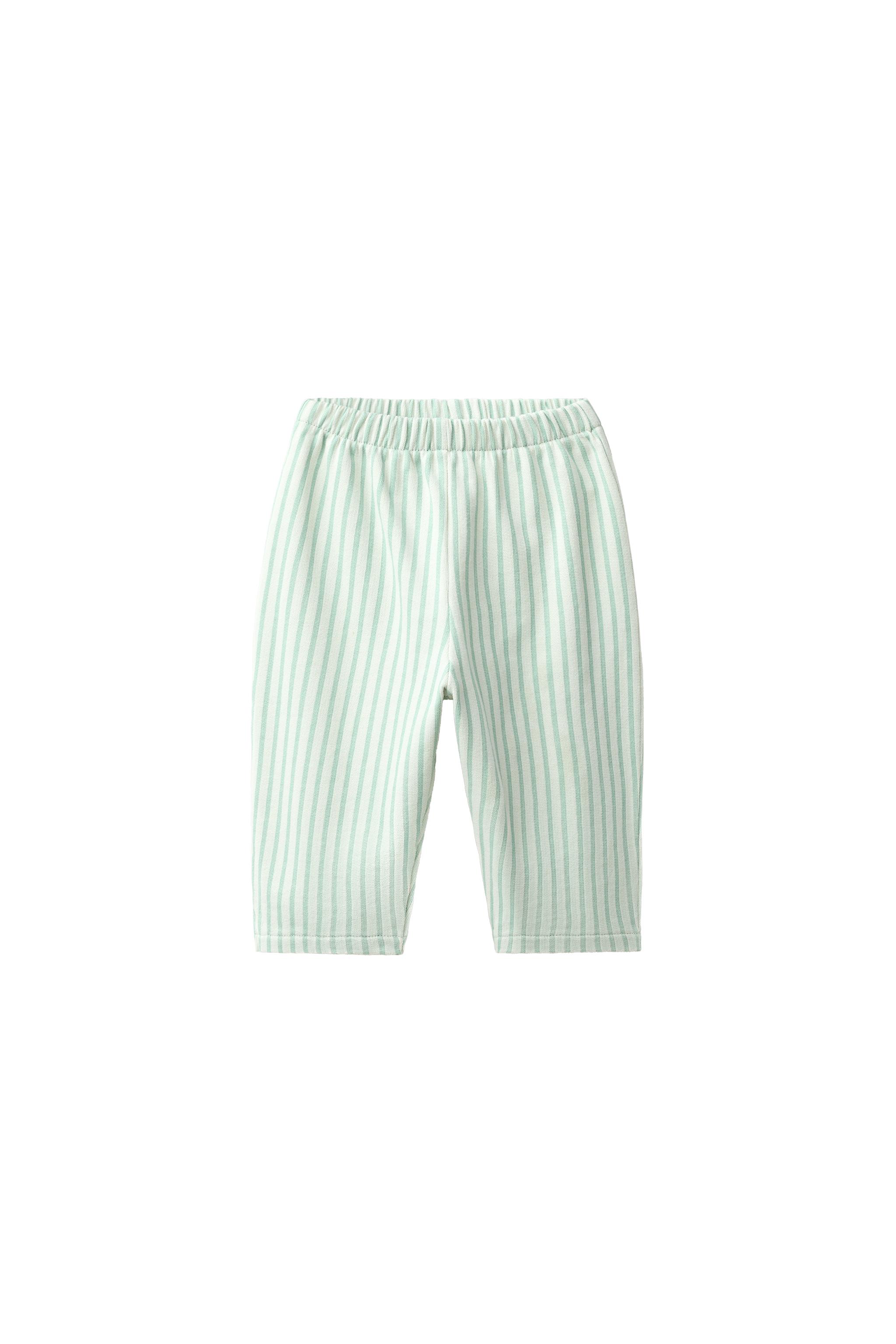 STRIPED POCKET PANTS — Light green (alternate view)