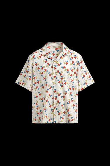 Zara MICKEY MOUSE BALLOON SHIRT HARRY LAMBERT FOR ZARA X DISNEY - White