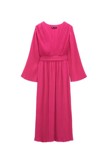 PLEATED MIDI DRESS