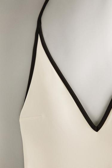 MAILLOT DE BAIN PLAGE BRETELLES CONTRASTANTES - Écru de Zara - Image 1