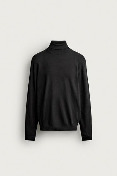 BASIC HIGH NECK JUMPER - Black by Zara