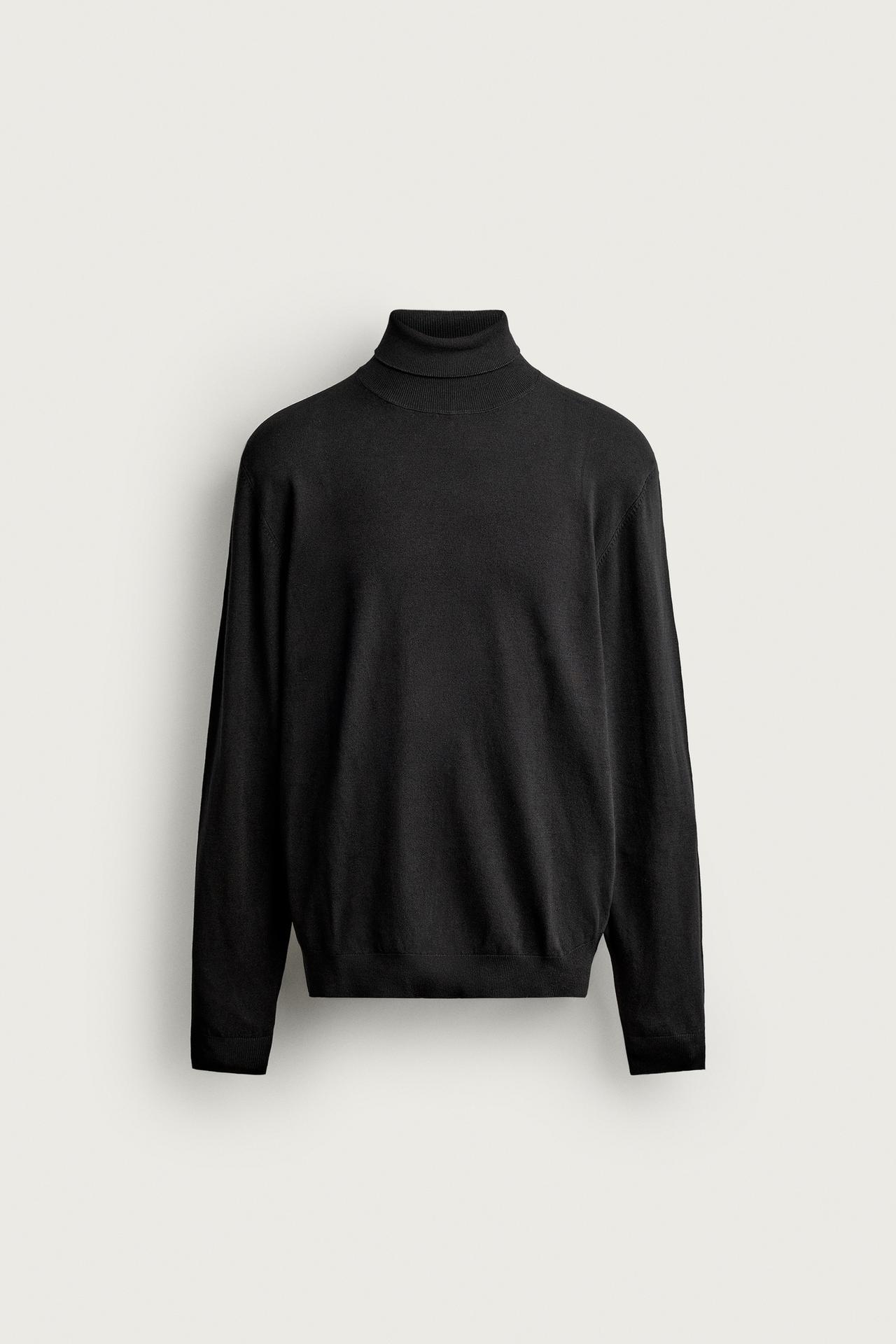 BASIC HIGH NECK JUMPER — Black