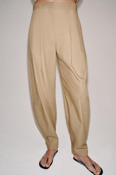 ZW COLLECTION LIMITED EDITION DARTED TROUSERS - Sand by Zara