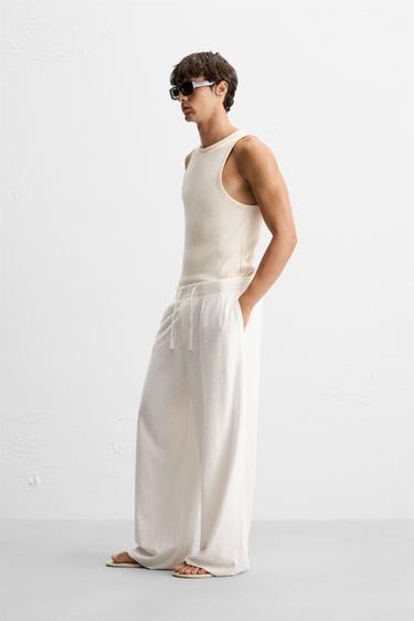 RIBBED TANK TOP - Beige by Zara - Image 3