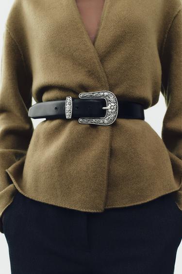 COWBOY BUCKLE BELT - Black by Zara - Image 0
