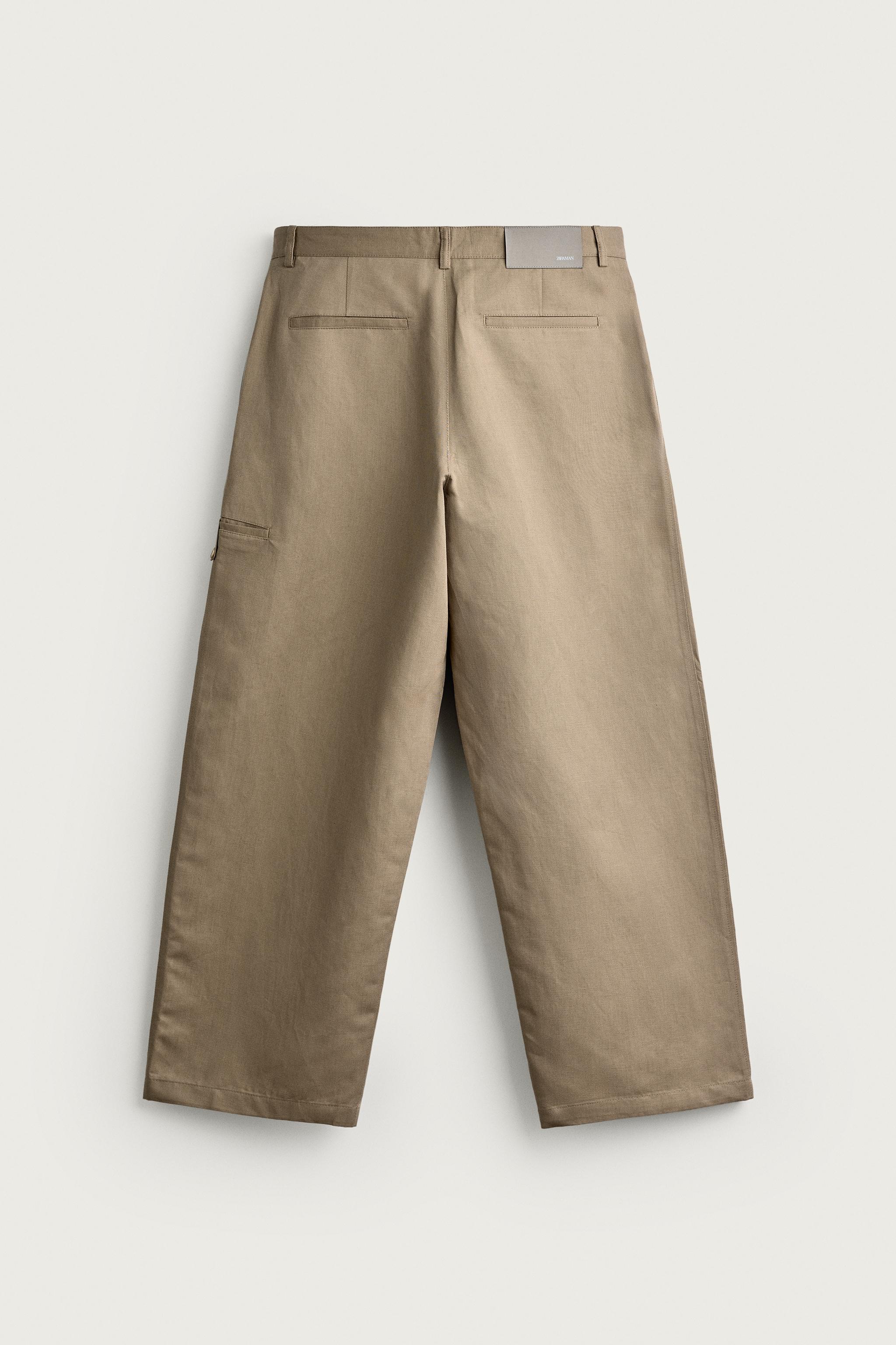 Мужские джинсы Zara RELAXED FIT PLEATED PANTS — фото 8