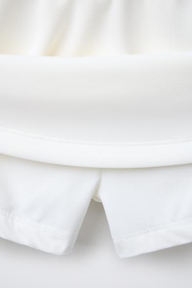 CONTRAST BERMUDA SKORT WITH MODAL - White by Zara - Image 3