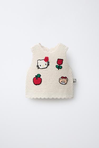HELLO KITTY © SANRIO KNIT TOP - Ecru / Black by Zara