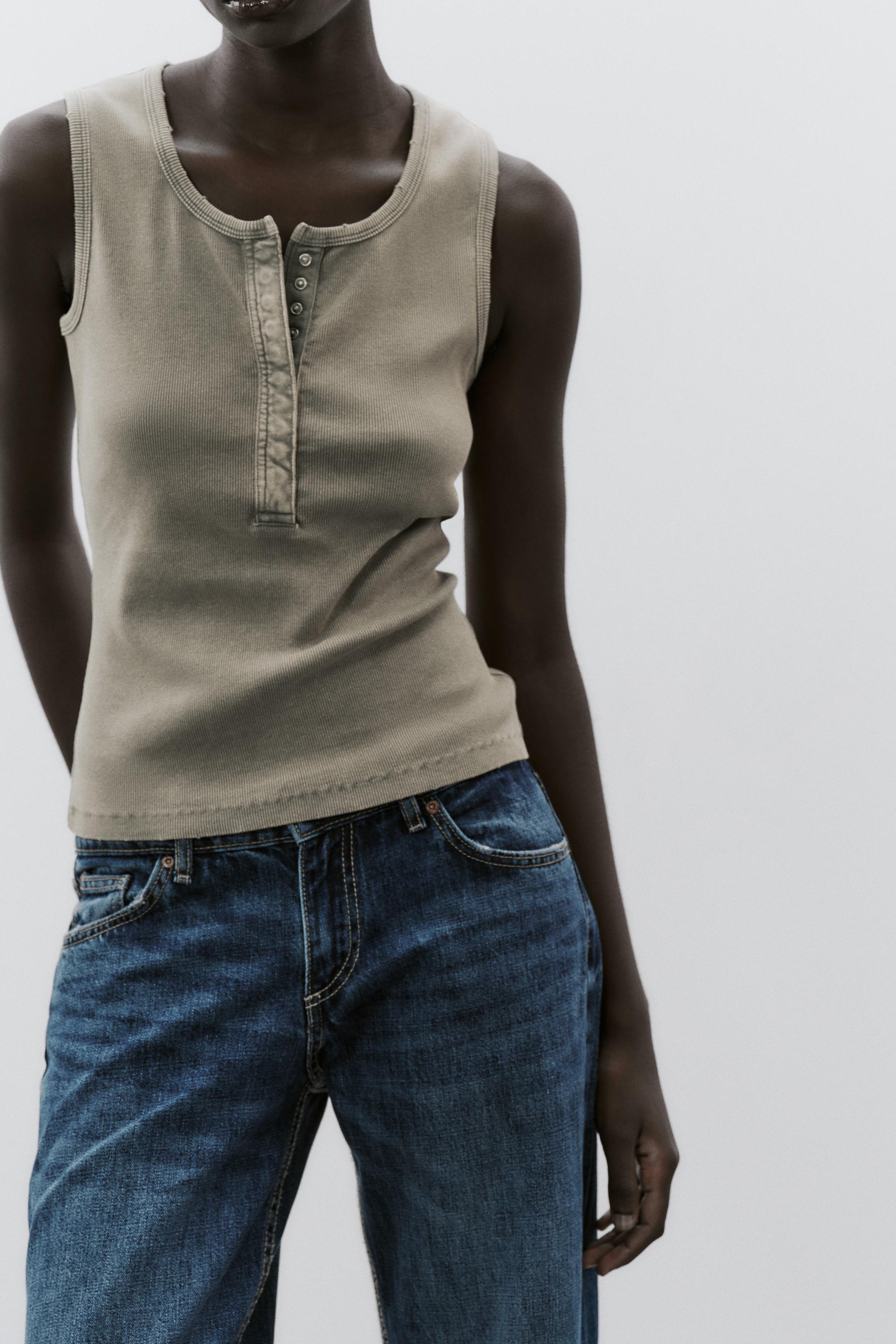 リブ グラデーション トップス - カーキ | ZARA Japan / 日本