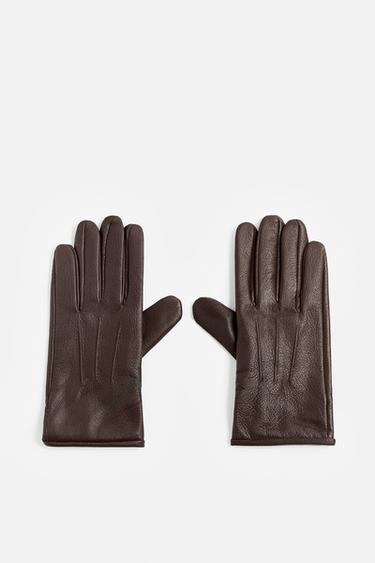 LUVAS BÁSICAS DE COURO - Marrom da Zara