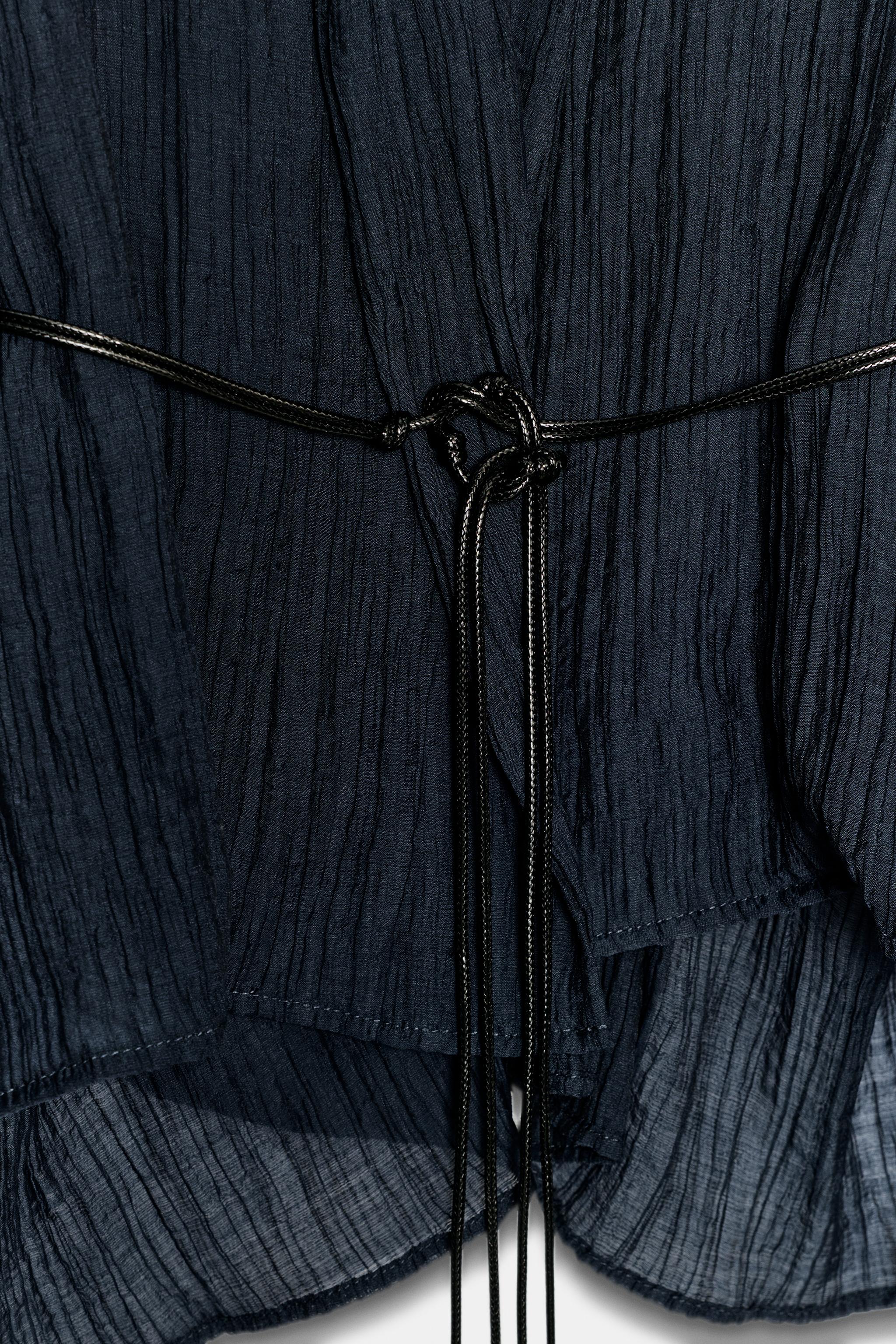 Женские куртки Zara WRINKLED EFFECT SEMI-SHEER JACKET — фото 7