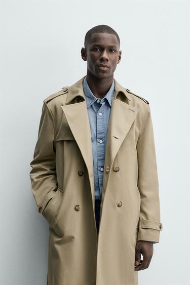 REGULAR FIT DOUBLE-BREASTED TRENCH COAT - Beige by Zara - Image 1