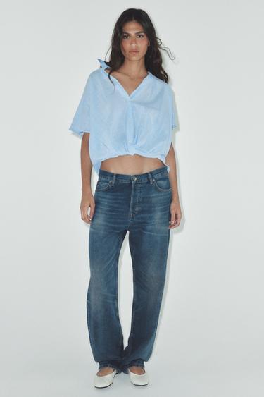 CAMISA COM NÓ - Azul-celeste da Zara - Imagem 0