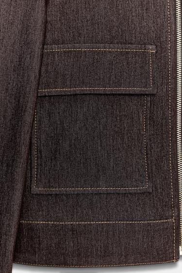 VESTE COURTE À POCHES À RABAT - Marron de Zara - Image 9