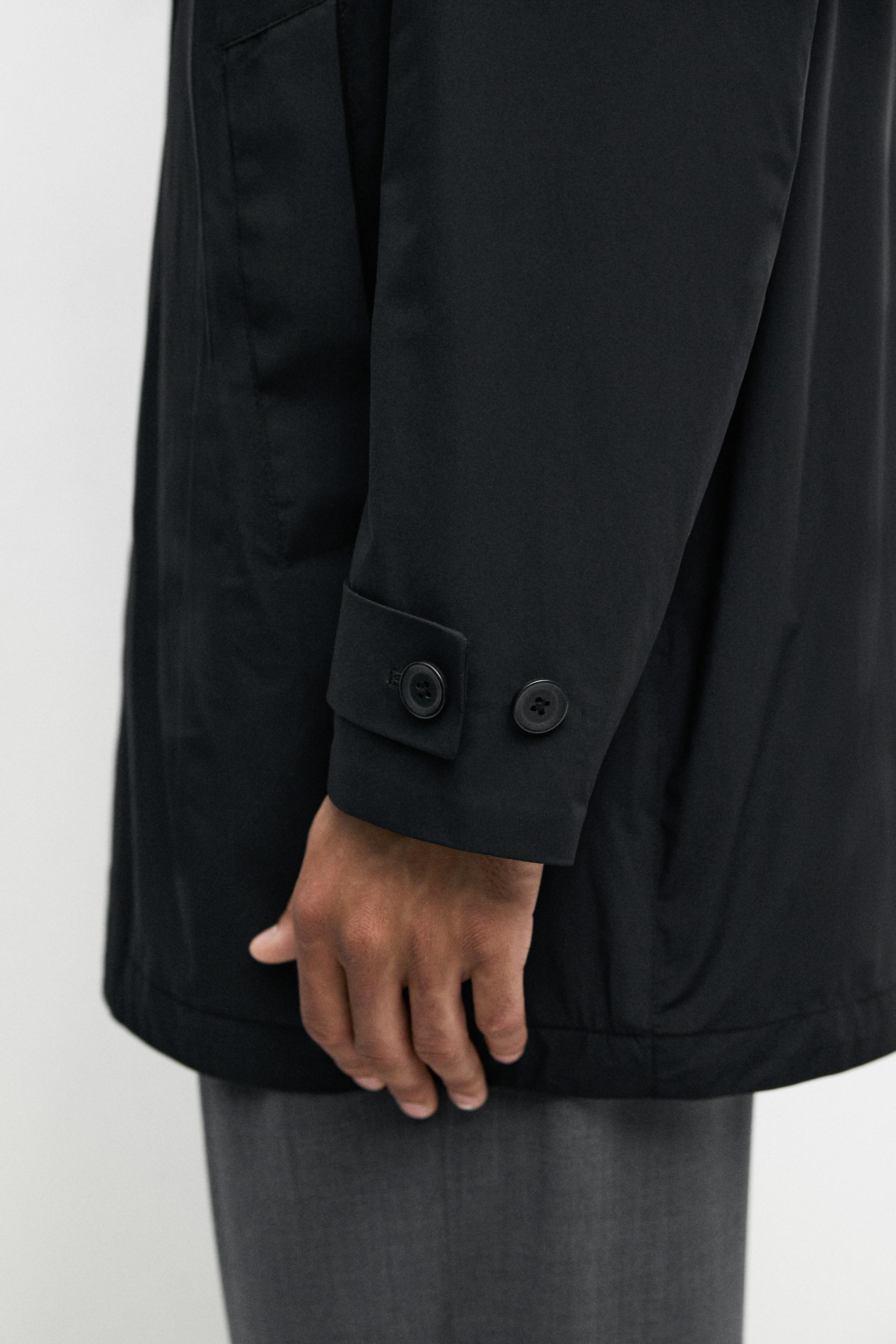 Technical fabric trench coat