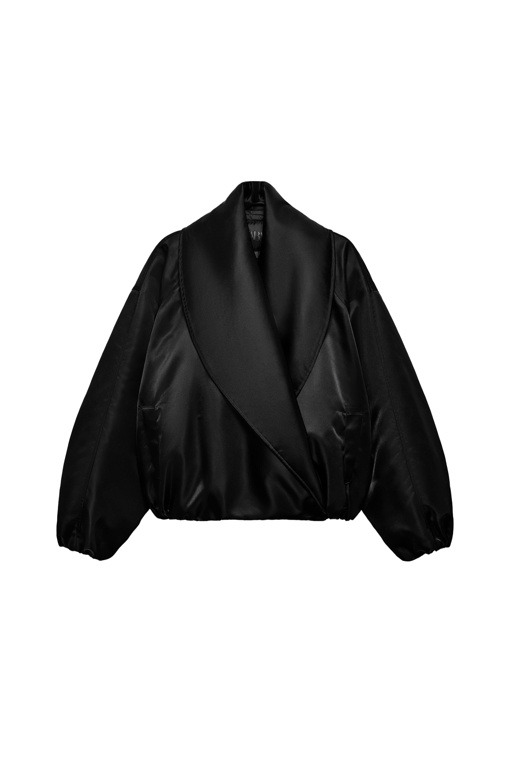 ZW COLLECTION パッド入りボンバージャケット - ブラック | ZARA Japan