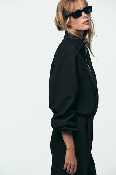 BLOUSON BOUFFANT ZIPPÉ - Noir de Zara - Image 4