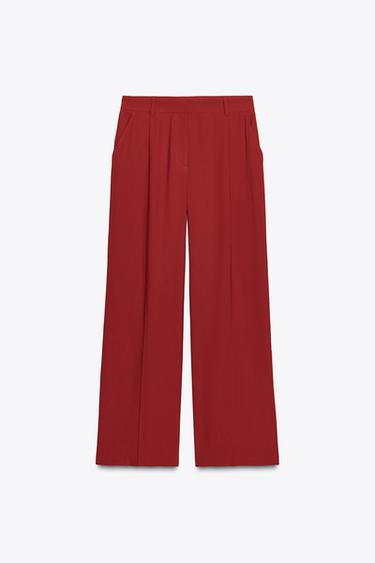 PANTALONI AMPLI CON PINCES - Mattone di Zara