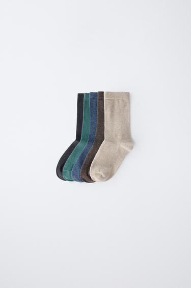 FIVE-PACK OF PLAIN LONG SOCKS - Multicoloured by Zara