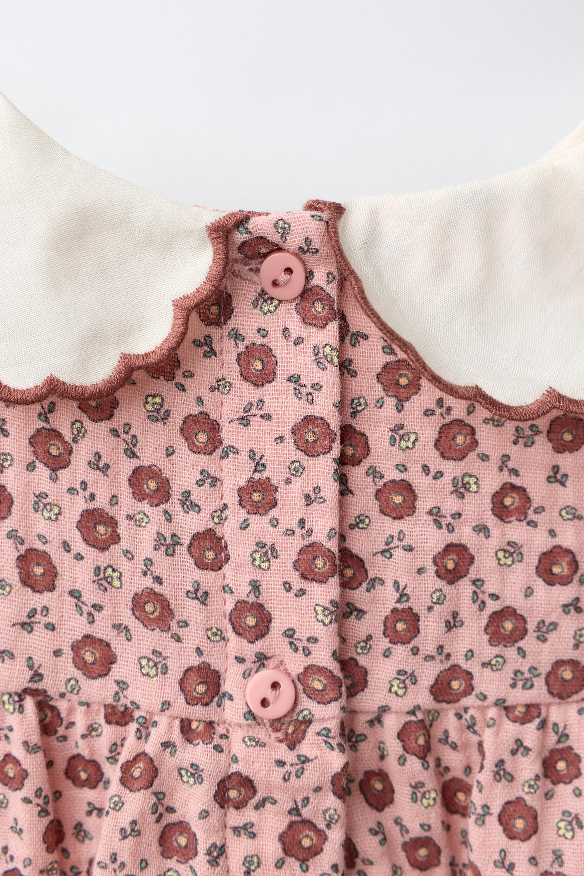 PRINTED TEXTURED DRESS AND BLOOMERS