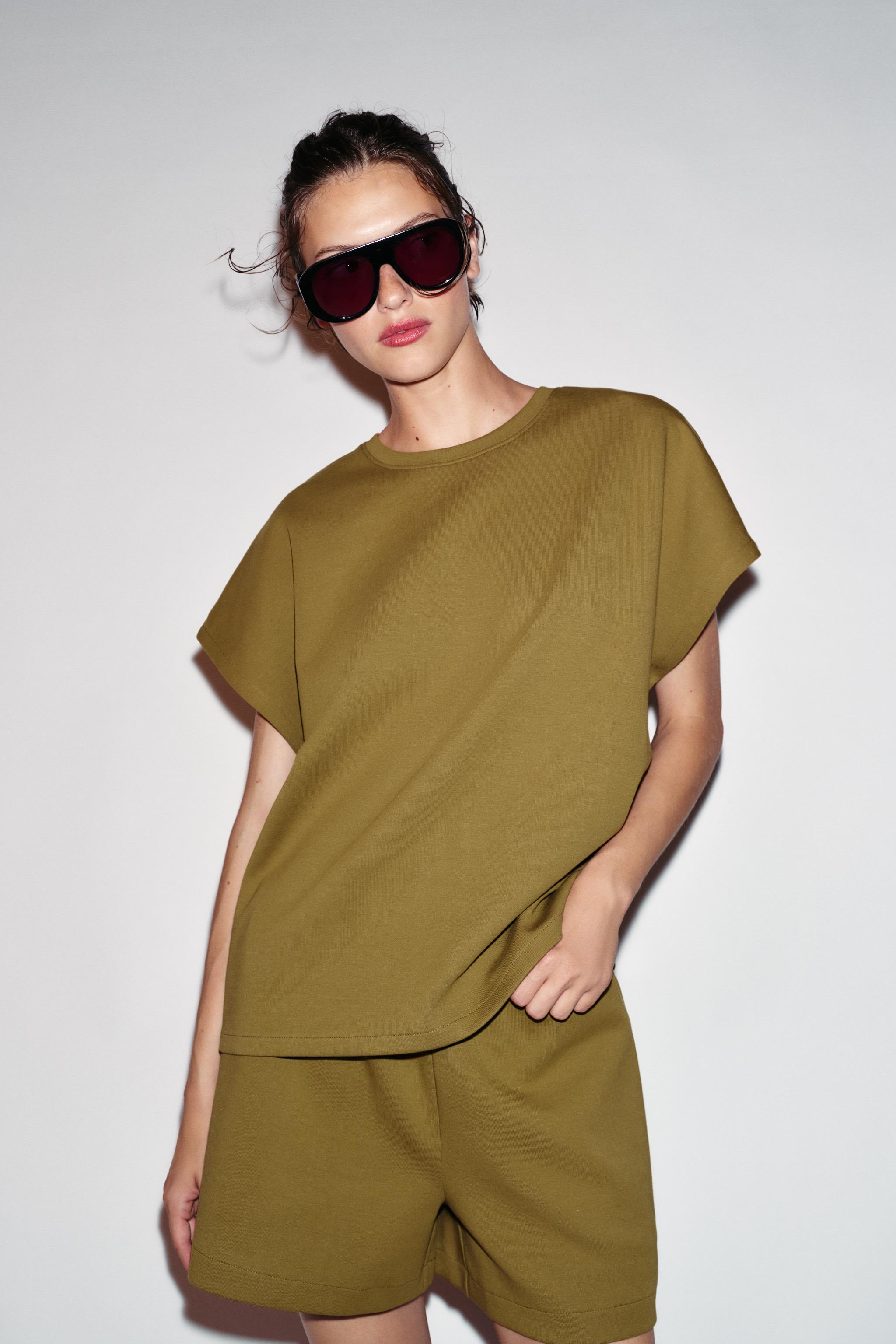 Zara INTERLOCK T-SHIRT AND SHORTS SET — фото 2