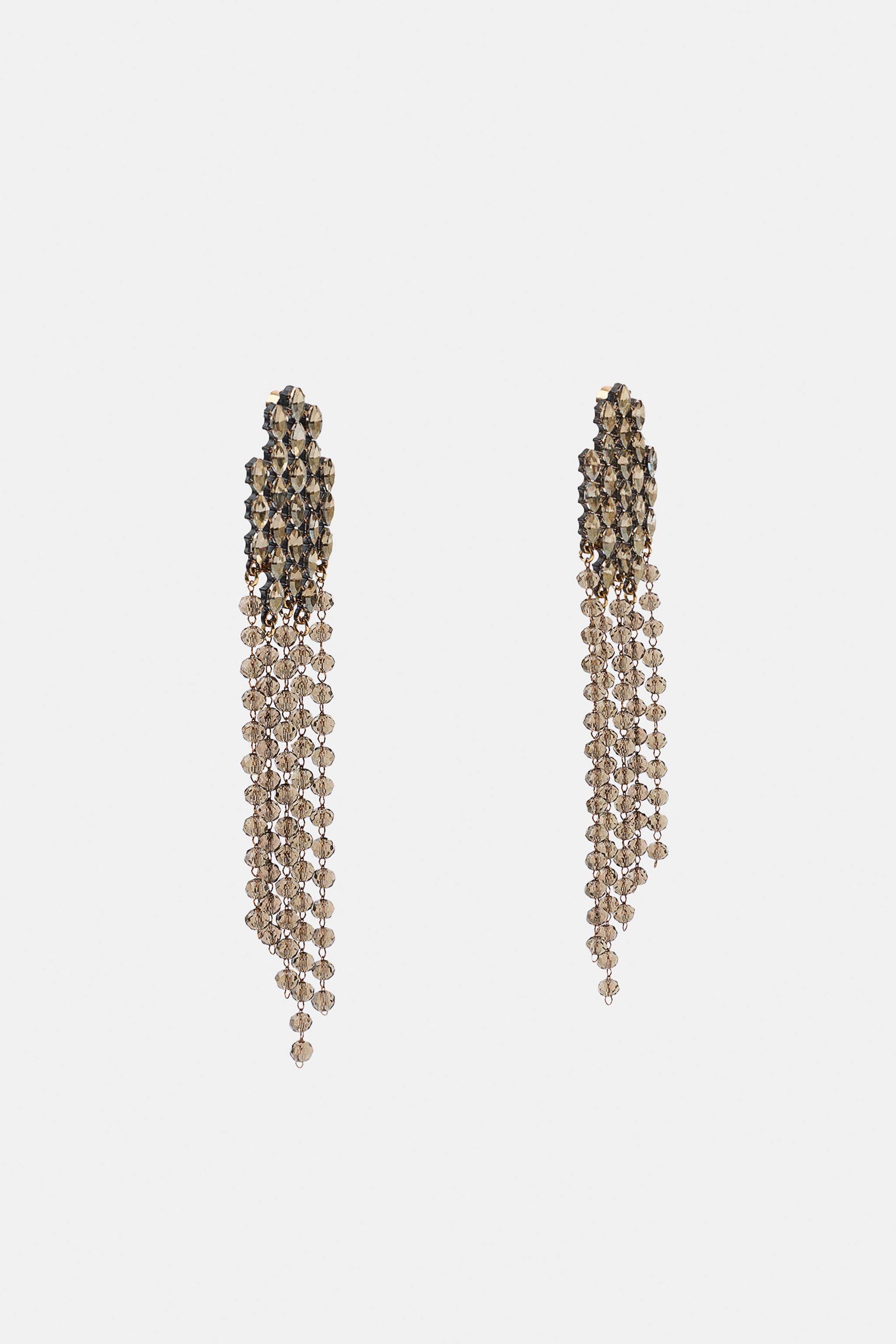 RHINESTONE FRINGE EARRINGS