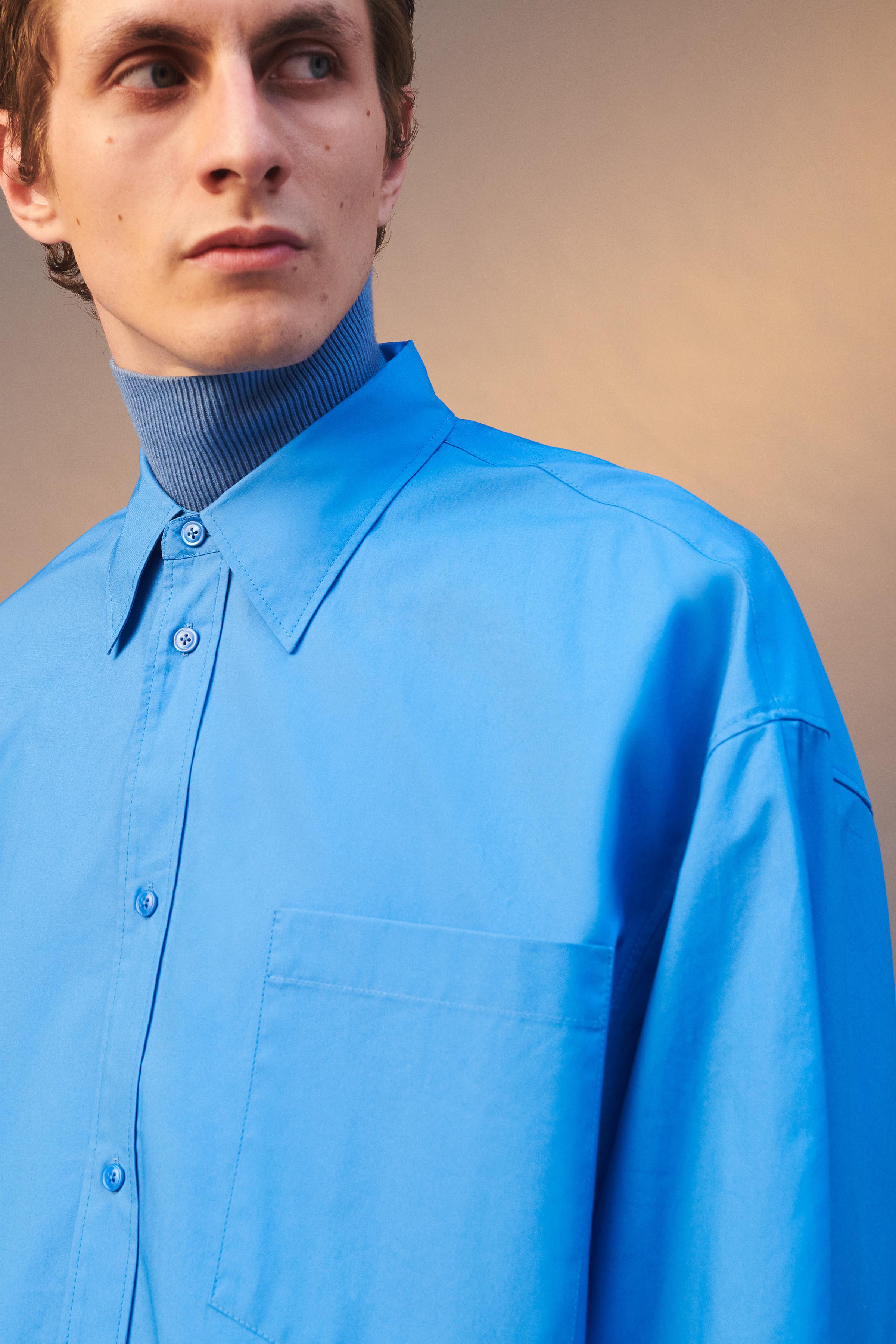 OVERSIZE FIT SHIRT LIMITED EDITION - Blue | ZARA United States