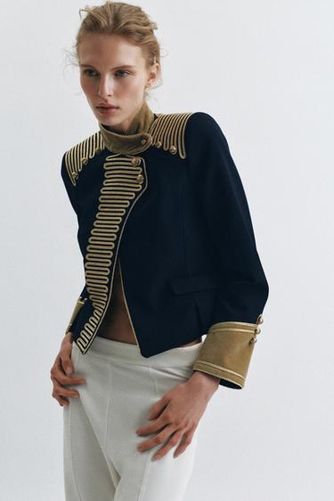 CHAQUETA ALAMARES ZW COLLECTION LIMITED EDITION - Marino oscuro de Zara