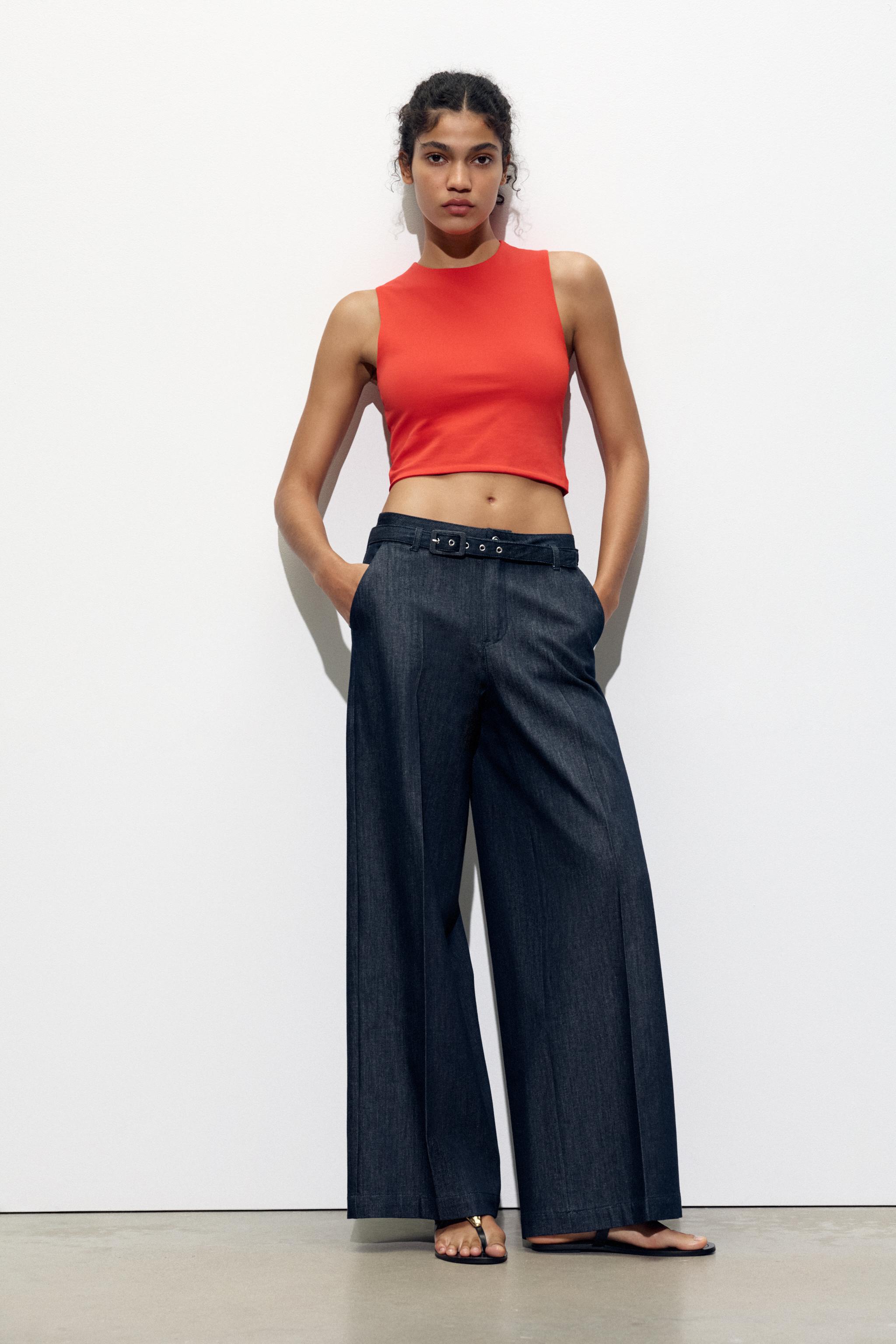 コットン クロップドトップス - ブラック | ZARA Japan / 日本