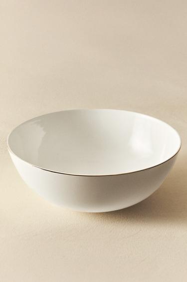 PORCELAIN SALAD BOWL WITH GOLD RIM - Gold by Zara - Image 5