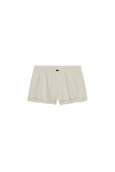 LACE COMBINED SHORTS - Grey marl by Zara