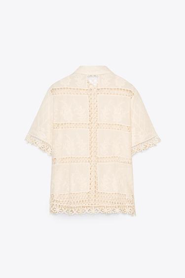 ZW COLLECTION COMBINED CROCHET BLOUSE - Ecru by Zara - Image 5