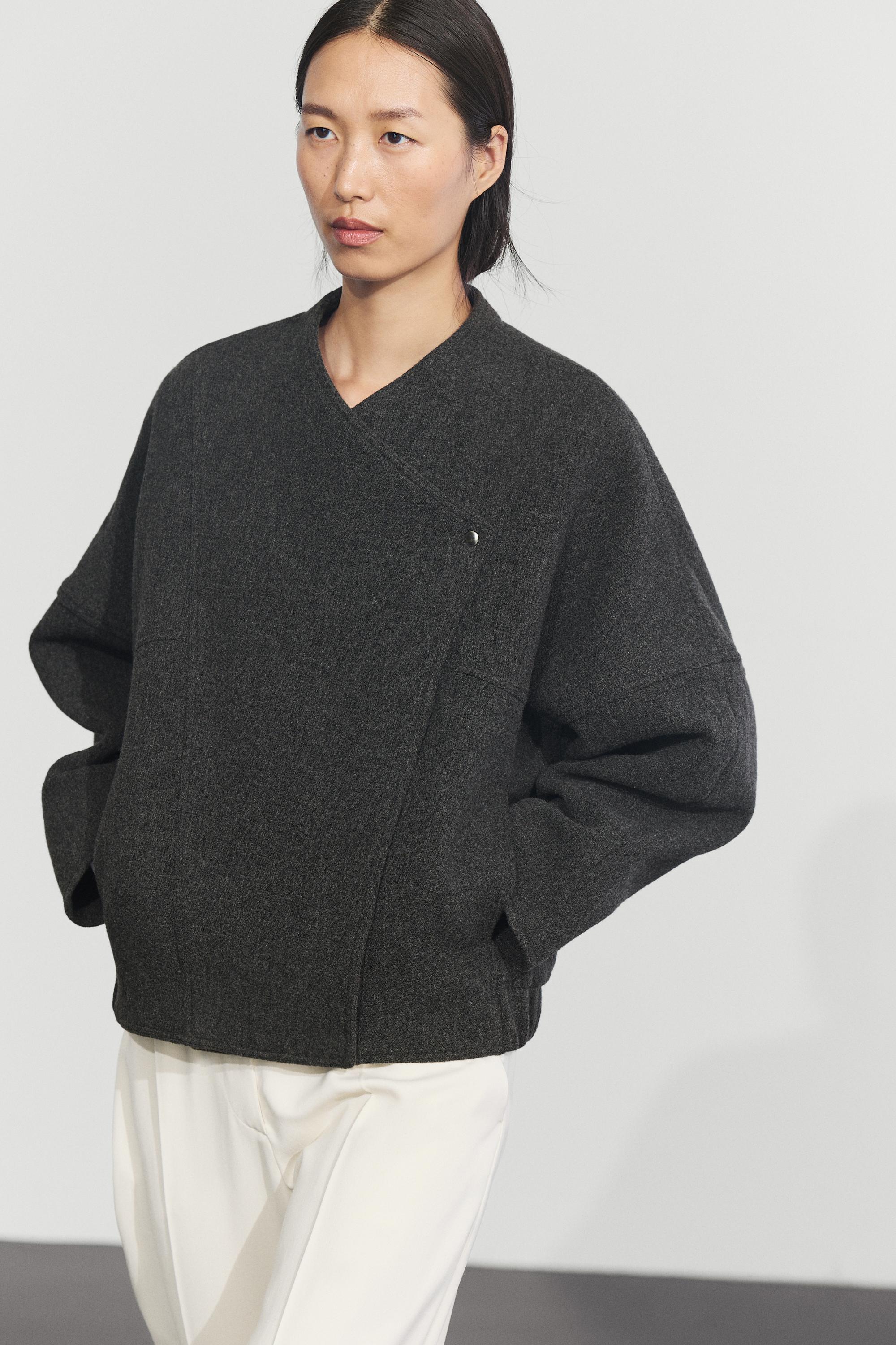 Wool blend bomber jacket