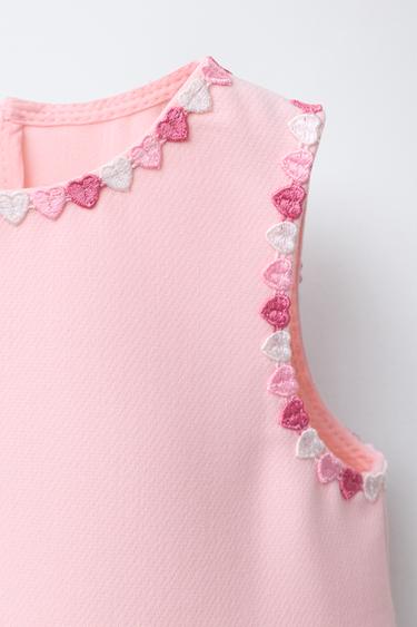 TOP À FLEURS BRODÉES - Rose clair de Zara - Image 2