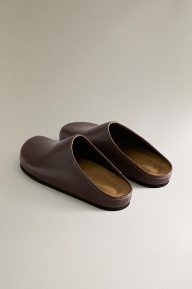 SABOT CUIR MINIMALISTE - Marron chocolat de Zara - Image 3