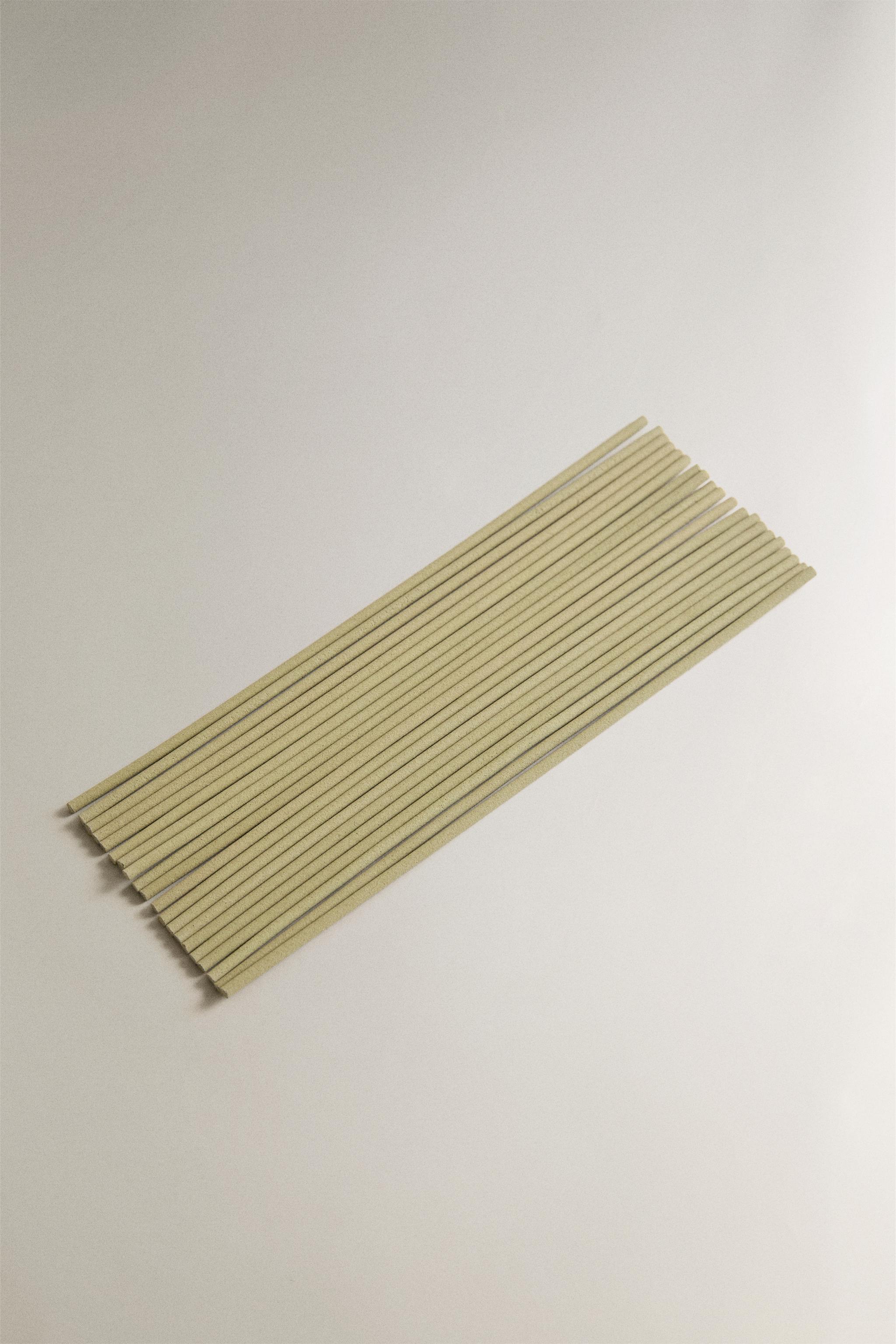 BERGAMOT & SANDALWOOD SCENTED INCENSE STICKS (PACK OF 20) — Ecru / Green