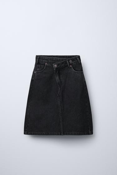DENIM MIDI SKIRT - Black by Zara